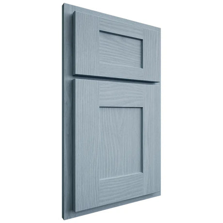 Shiloh Cabinetry Partial Overlay Lancaster White Oak Plain Cut Sky Door