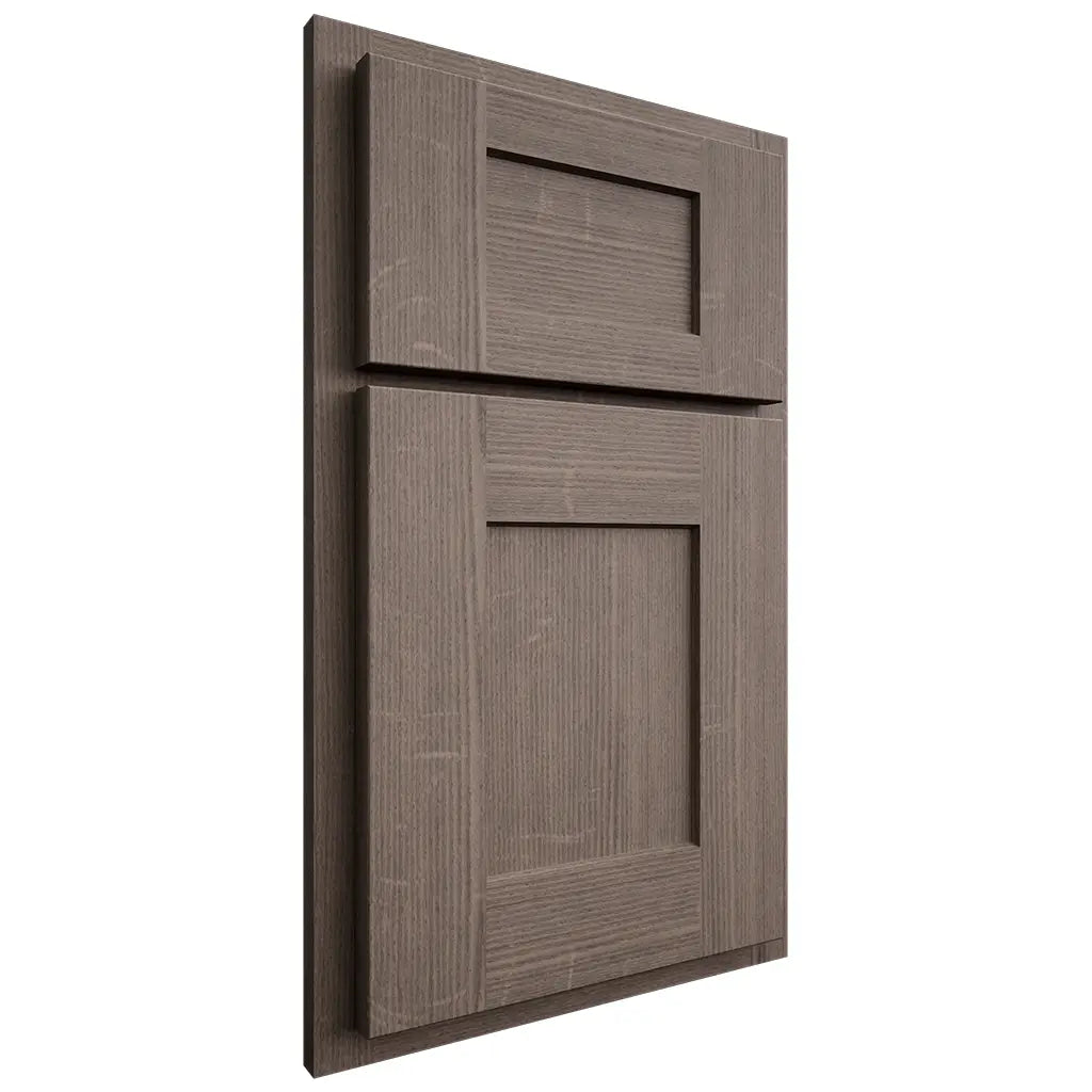 Shiloh Cabinetry Partial Overlay Lancaster White Oak Quarter Sawn Clay Door