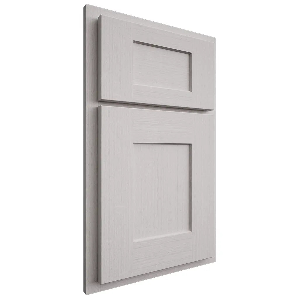 Shiloh Cabinetry Partial Overlay Lancaster White Oak Quarter Sawn Cotton Door