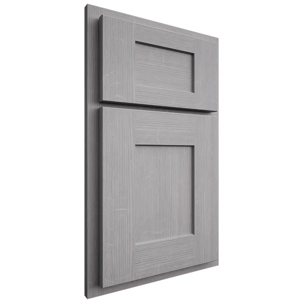 Shiloh Cabinetry Partial Overlay Lancaster White Oak Quarter Sawn Stratus Door
