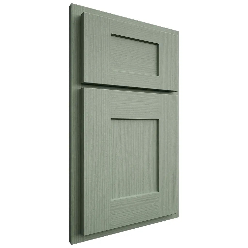 Shiloh Cabinetry Partial Overlay Lancaster White Oak Rift Cut Moss Door