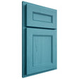 Shiloh Cabinetry Partial Overlay Landes Alder Plain Cut Aqua Door