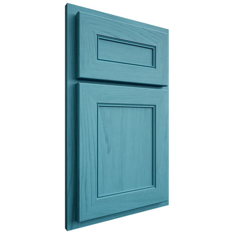 Shiloh Cabinetry Partial Overlay Landes Alder Plain Cut Aqua Door