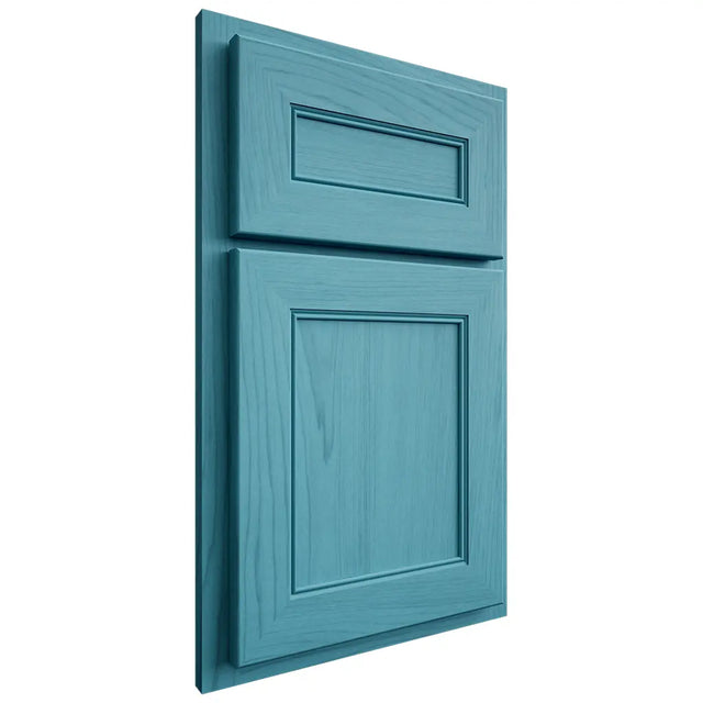 Shiloh Cabinetry Partial Overlay Landes Alder Plain Cut Aqua Door