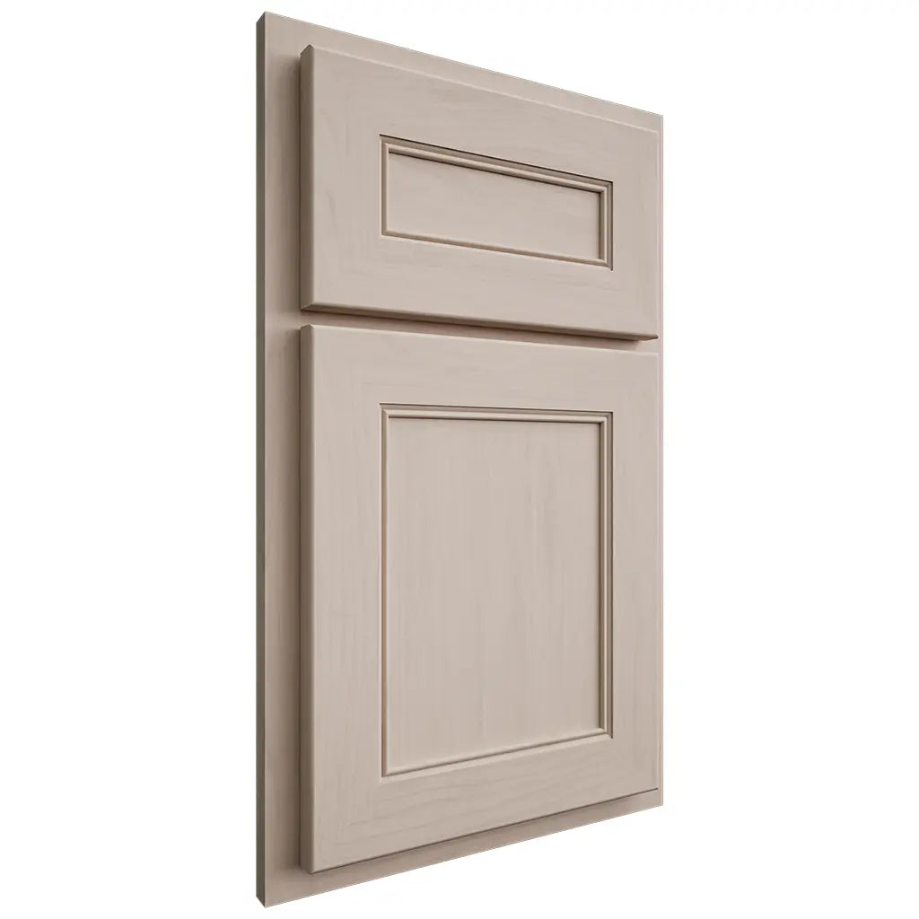 Shiloh Cabinetry Partial Overlay Landes Alder Plain Cut White Sands Door