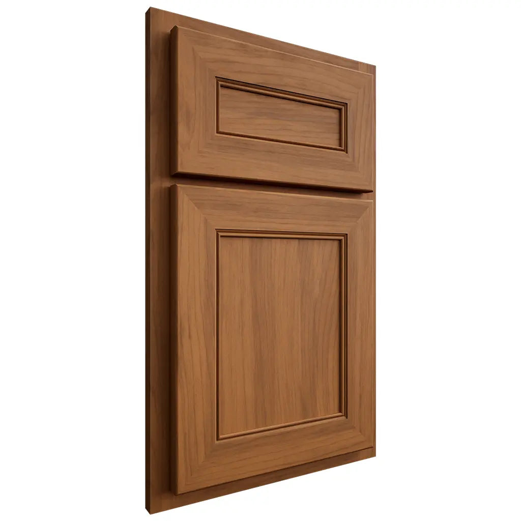 Shiloh Cabinetry Partial Overlay Landes Hickory Plain Cut Chestnut Door