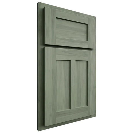 Shiloh Cabinetry Partial Overlay Landes Hickory Plain Cut Moss Door