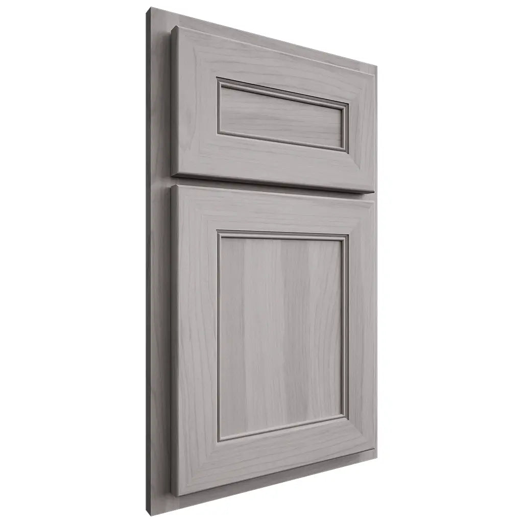 Shiloh Cabinetry Partial Overlay Landes Hickory Plain Cut Stratus Door
