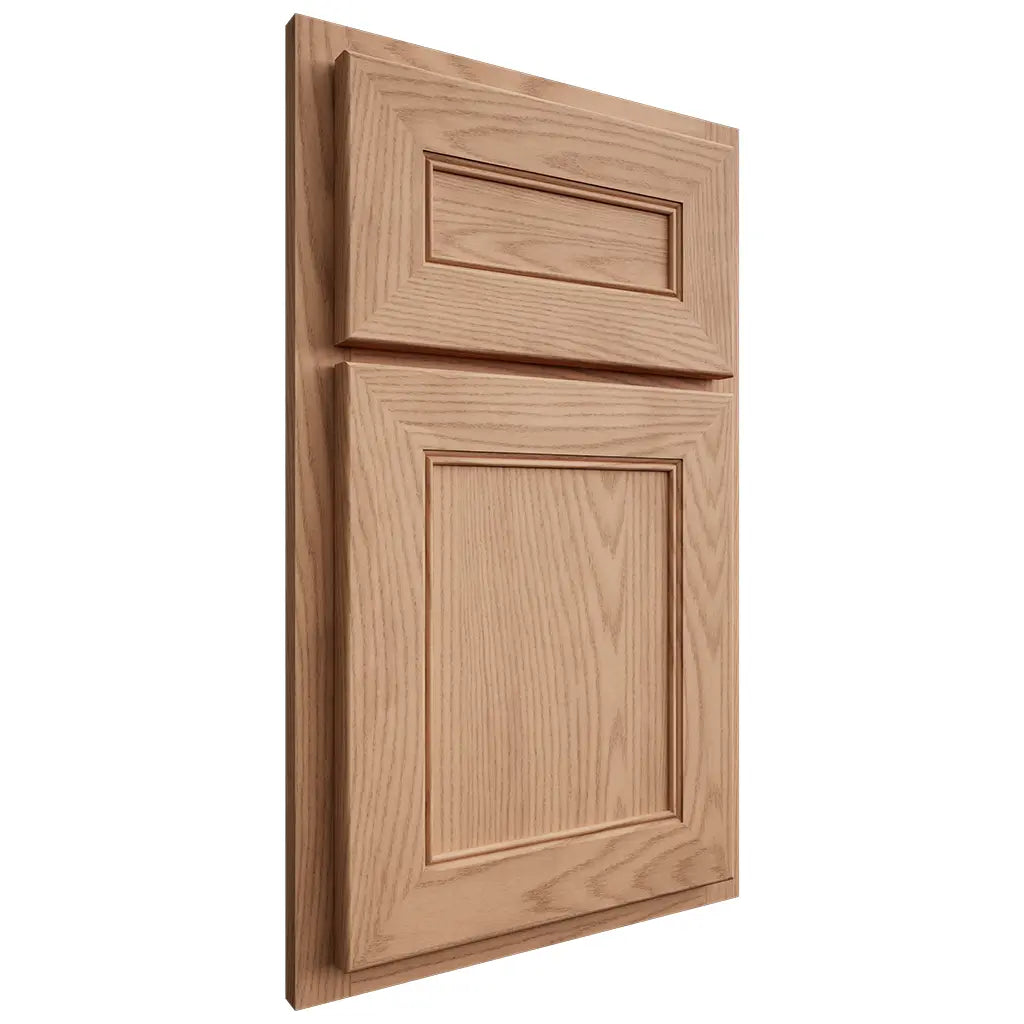 Shiloh Cabinetry Partial Overlay Landes Red Oak Plain Cut Natural Door