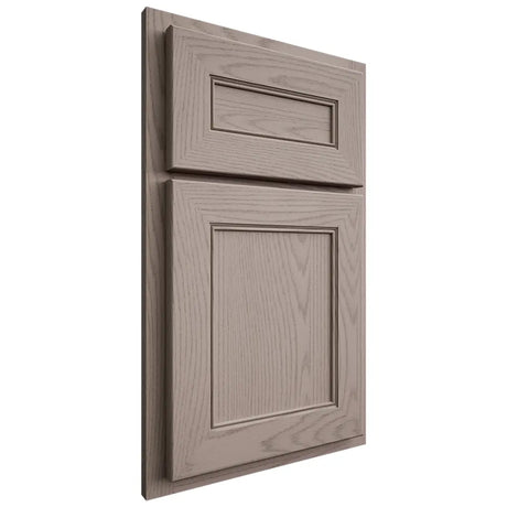 Shiloh Cabinetry Partial Overlay Landes Red Oak Plain Cut Sterling Door