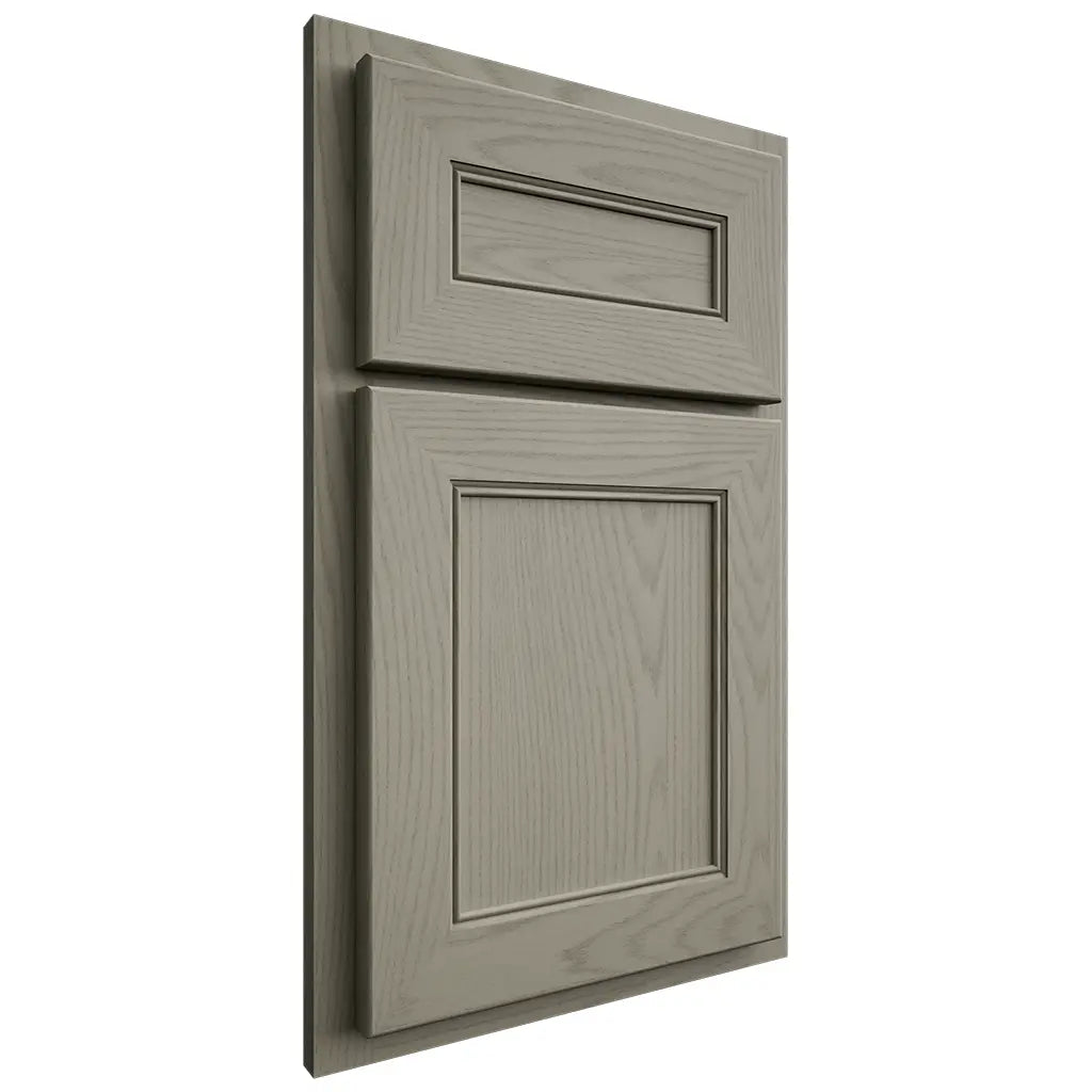 Shiloh Cabinetry Partial Overlay Landes Red Oak Plain Cut Thyme Door