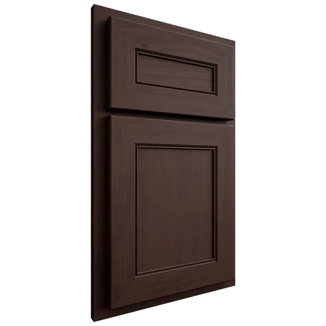 Shiloh Cabinetry Partial Overlay Landes Walnut Plain Cut Bison Door