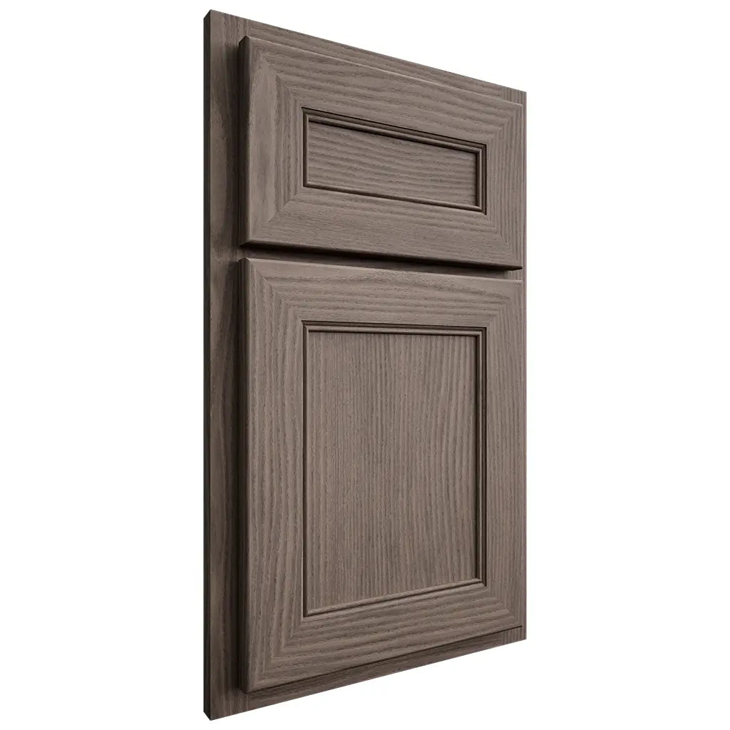 Shiloh Cabinetry Partial Overlay Landes White Oak Plain Cut Clay Door