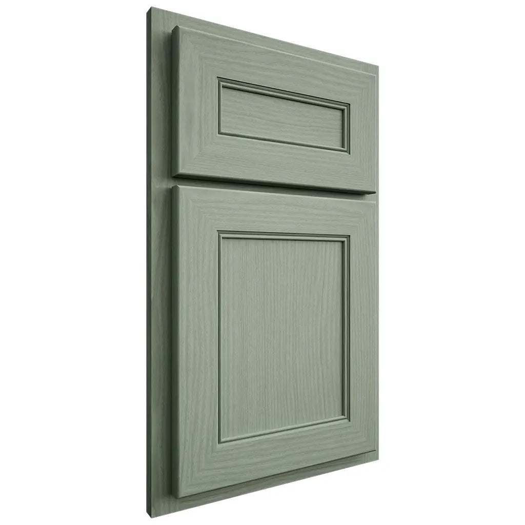 Shiloh Cabinetry Partial Overlay Landes White Oak Plain Cut Moss Door