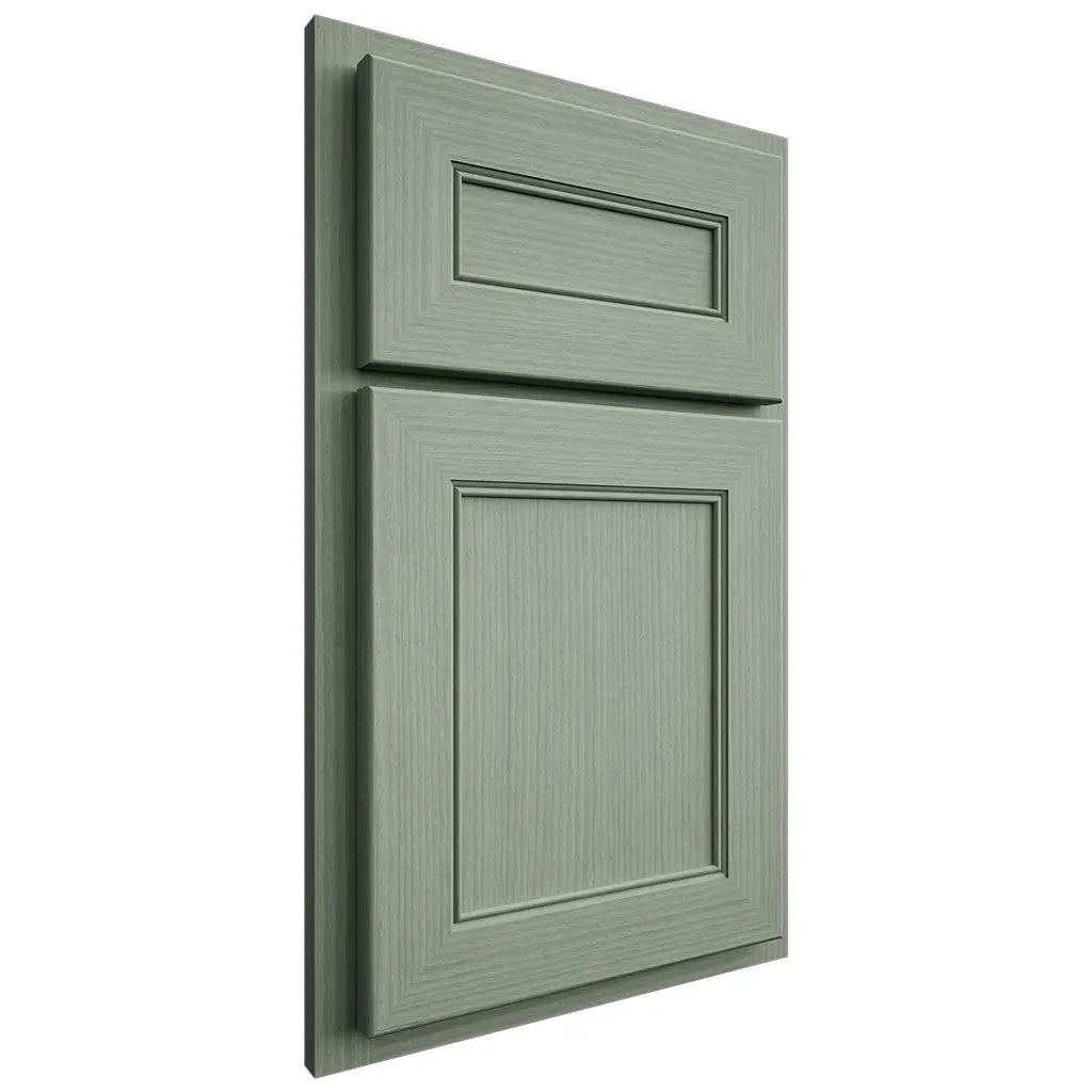 Shiloh Cabinetry Partial Overlay Landes White Oak Rift Cut Moss Door