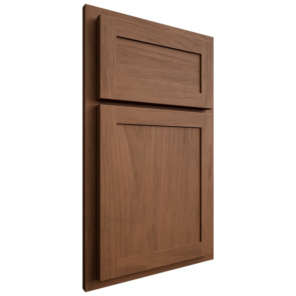 Shiloh Cabinetry Partial Overlay Malibu Alder Plain Cut Cola Door