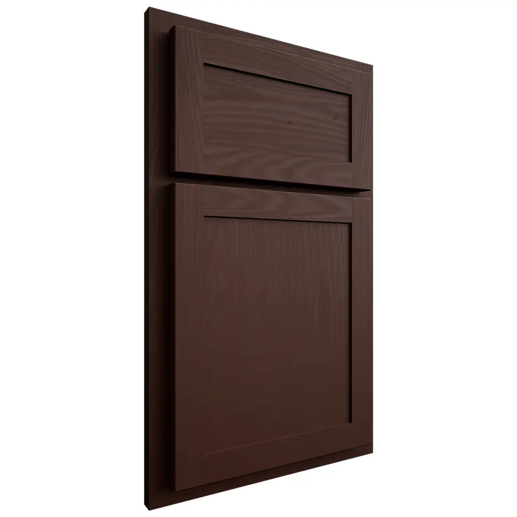 Shiloh Cabinetry Partial Overlay Malibu Alder Plain Cut Umber Door