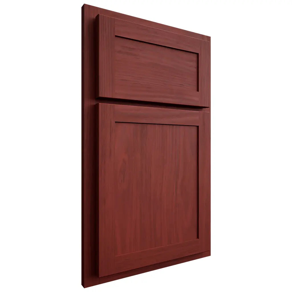 Shiloh Cabinetry Partial Overlay Malibu Cherry Plain Cut Red Door