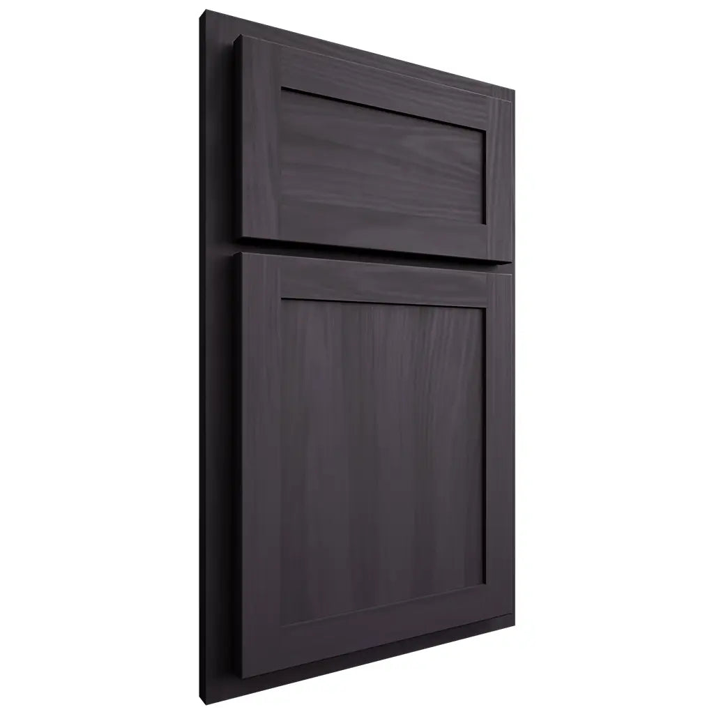 Shiloh Cabinetry Partial Overlay Malibu Hickory Plain Cut Harbor Door