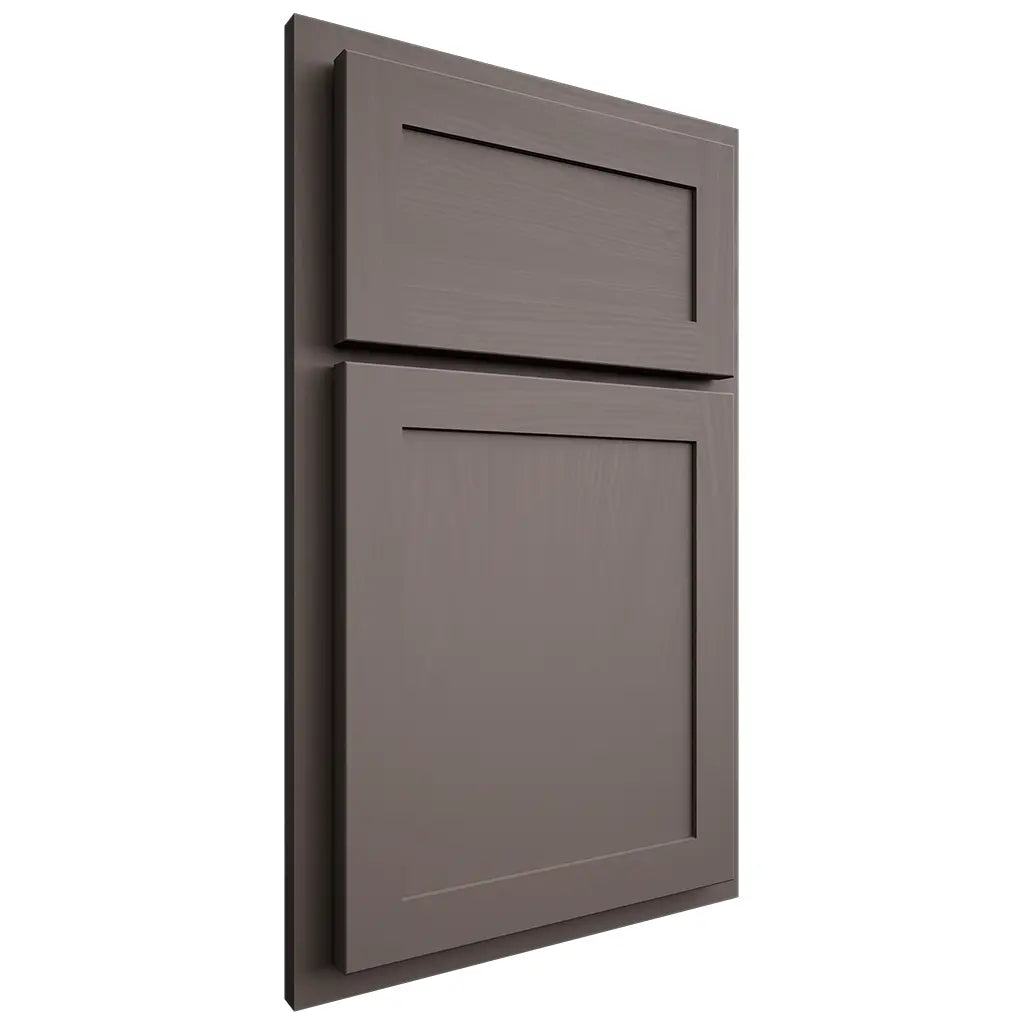 Shiloh Cabinetry Partial Overlay Malibu Poplar Plain Cut Heatherstone Door
