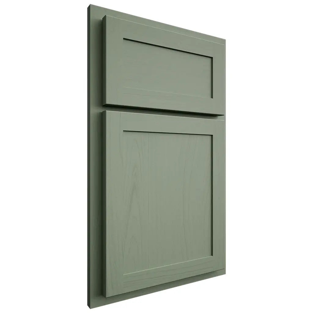 Shiloh Cabinetry Partial Overlay Malibu Poplar Plain Cut Moss Door