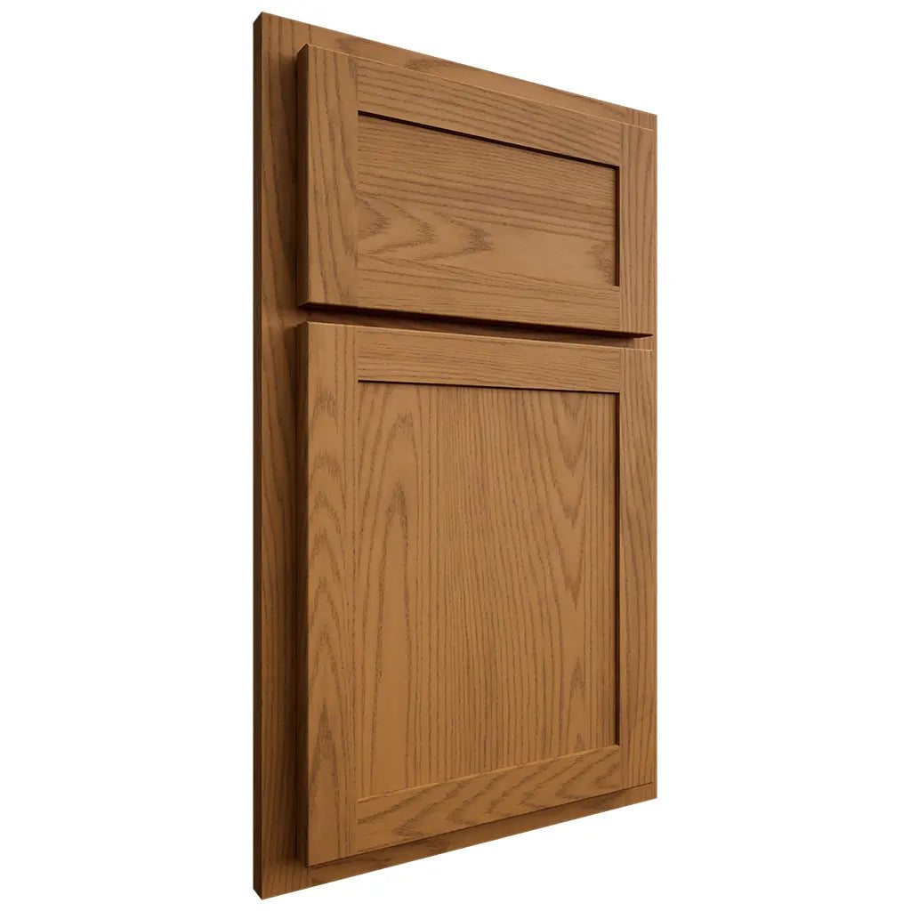 Shiloh Cabinetry Partial Overlay Malibu Red Oak Plain Cut Autumn Door