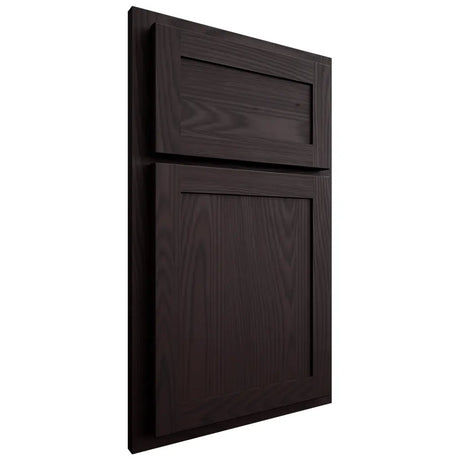Shiloh Cabinetry Partial Overlay Malibu Red Oak Plain Cut Espresso Door