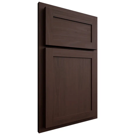 Shiloh Cabinetry Partial Overlay Malibu Walnut Plain Cut Bison Door