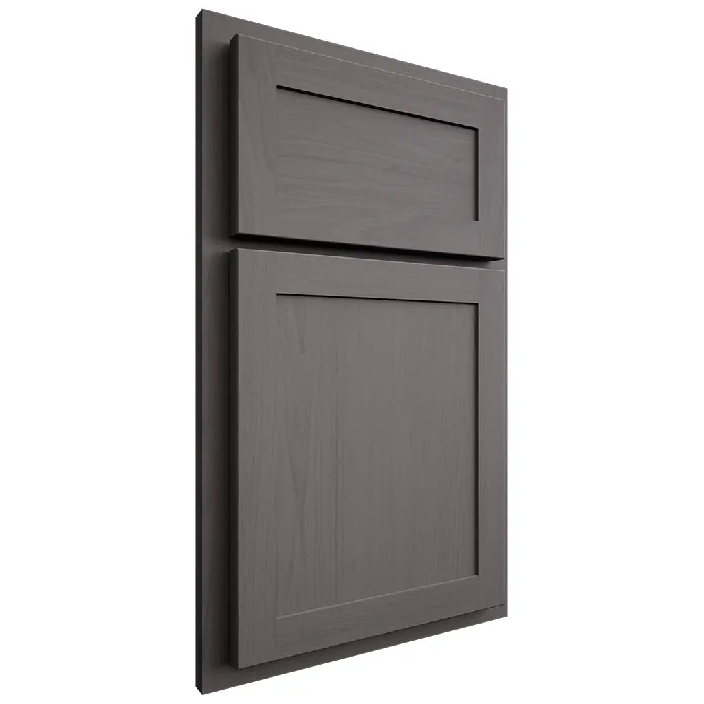 Shiloh Cabinetry Partial Overlay Malibu Walnut Plain Cut Cadet Door