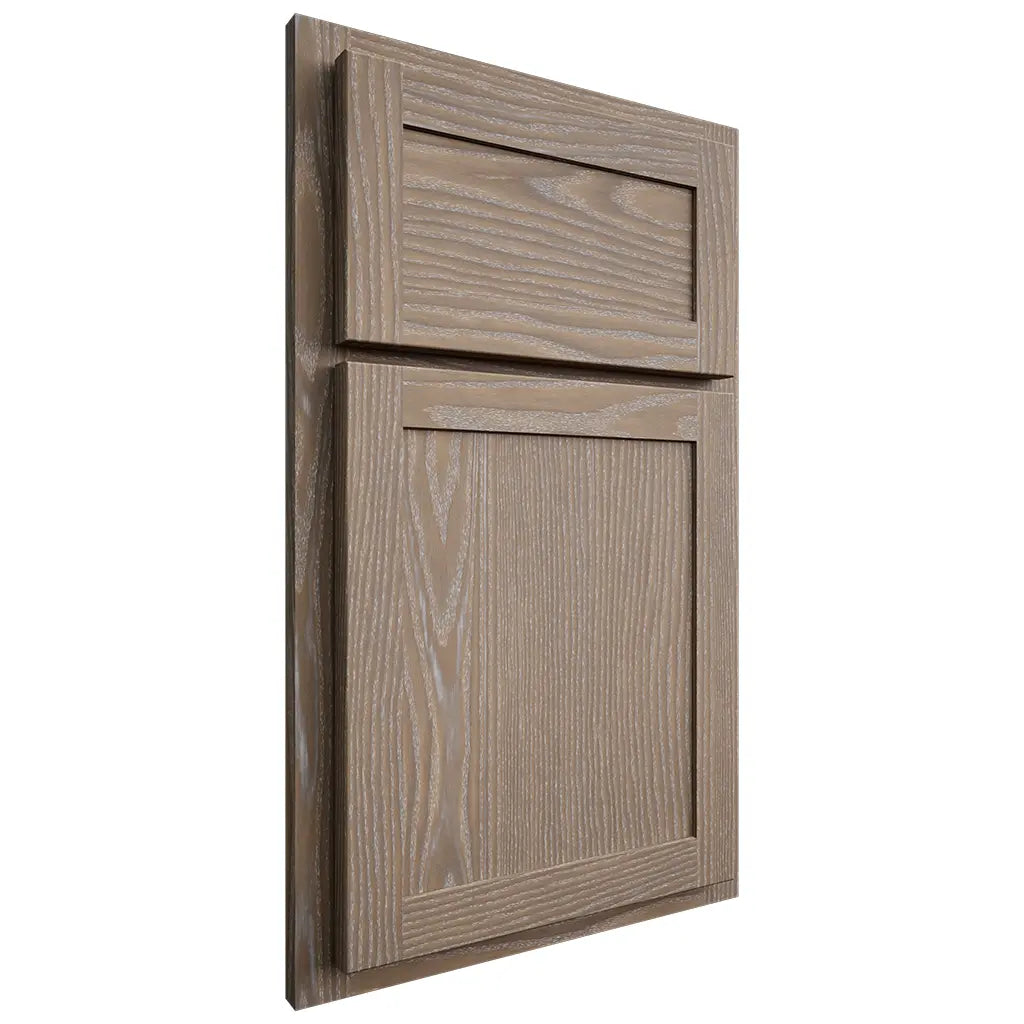 Shiloh Cabinetry Partial Overlay Malibu White Oak Plain Cut Almond Door