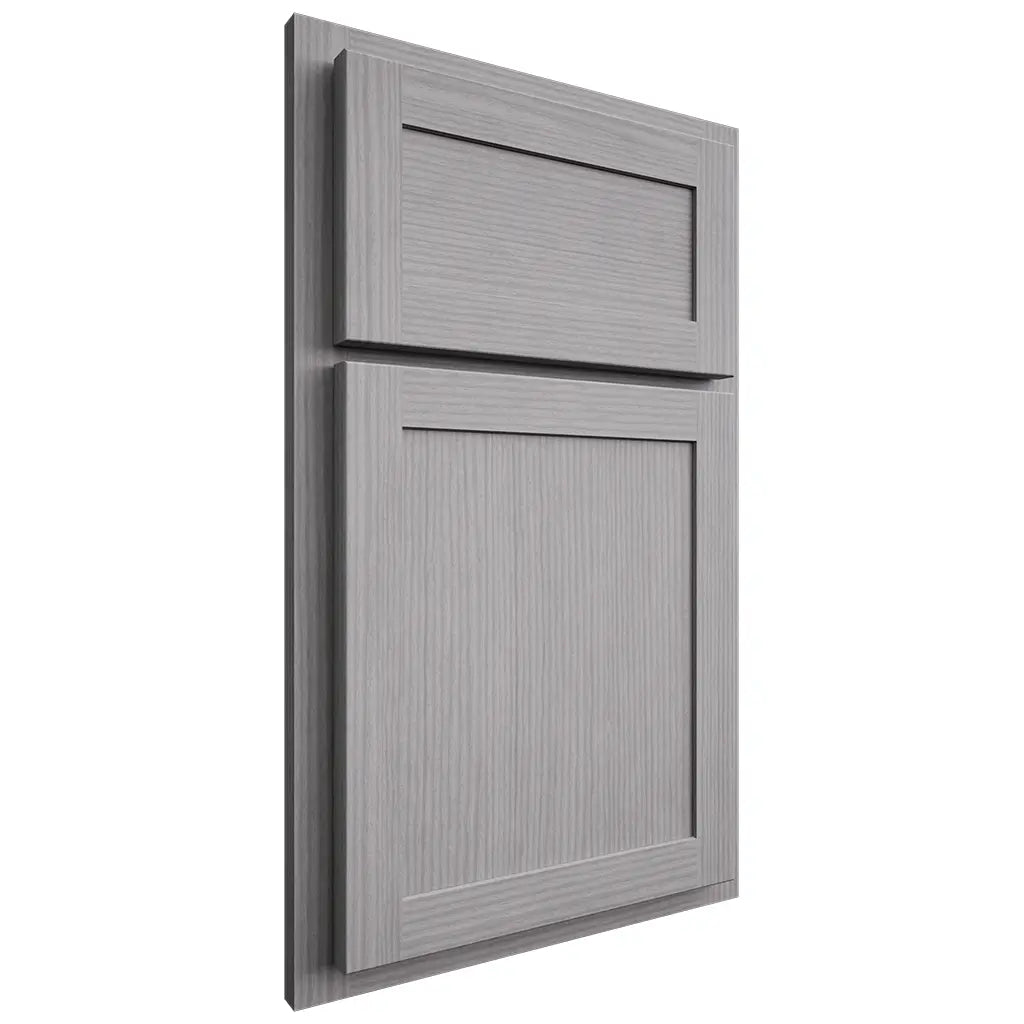 Shiloh Cabinetry Partial Overlay Malibu White Oak Rift Cut Stratus Door