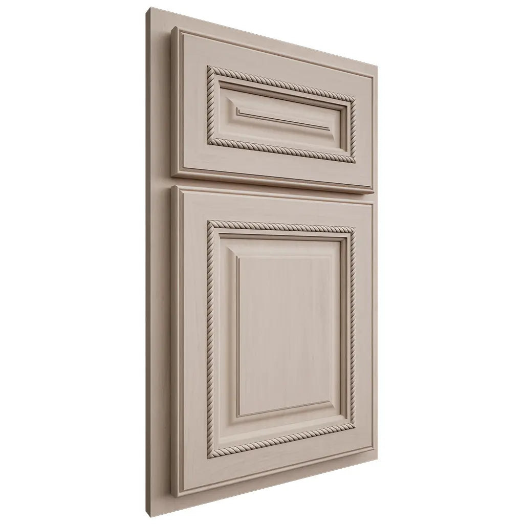 Shiloh Cabinetry Partial Overlay Manchester Alder Plain Cut White Sands Door