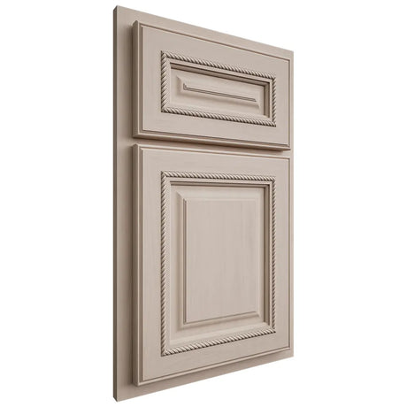 Shiloh Cabinetry Partial Overlay Manchester Alder Plain Cut White Sands Door