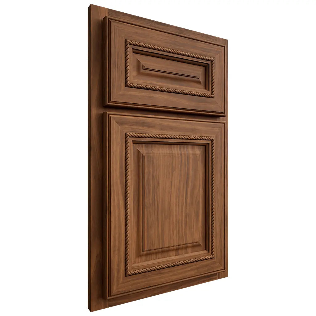 Shiloh Cabinetry Partial Overlay Manchester Cherry Plain Cut Carob Door