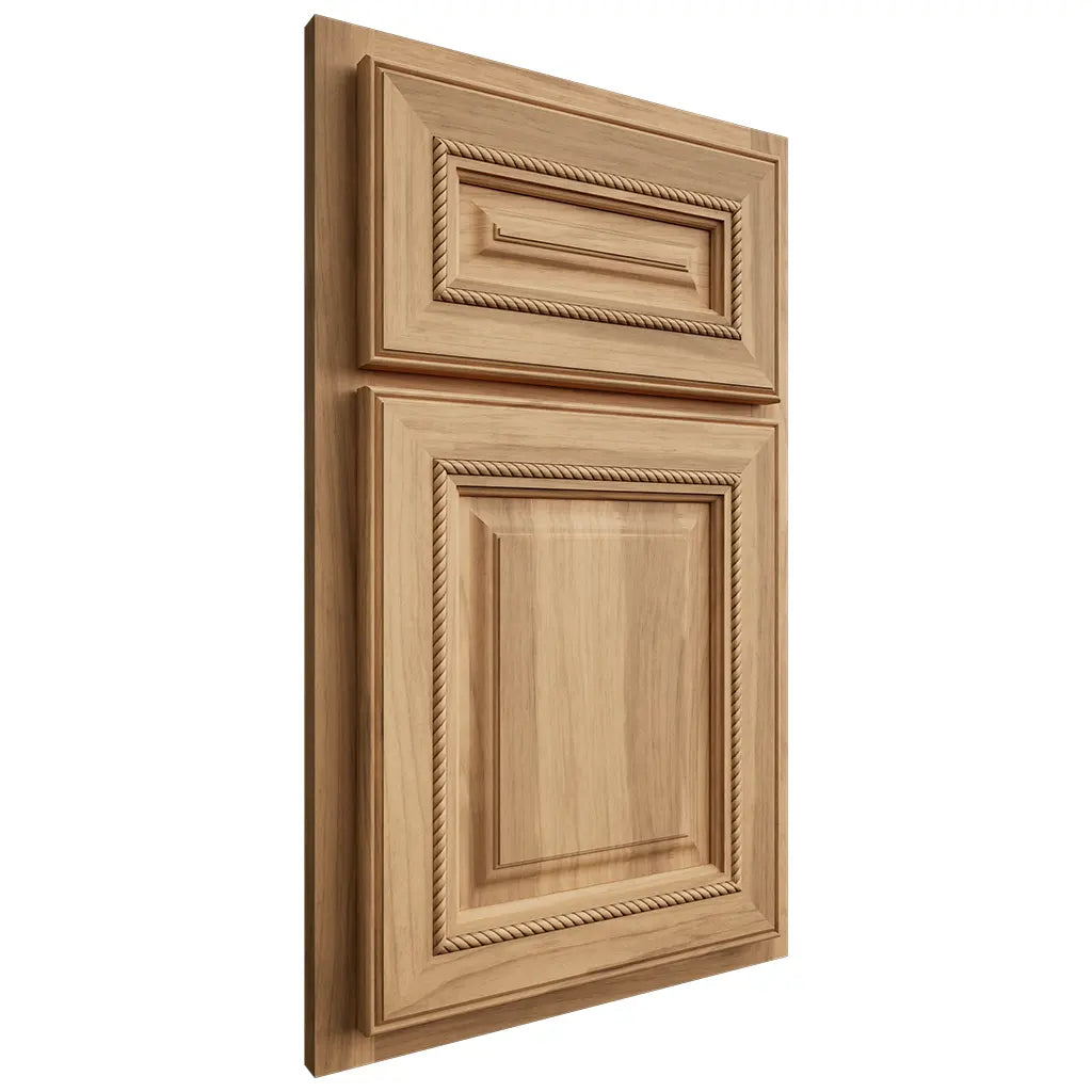 Shiloh Cabinetry Partial Overlay Manchester Hickory Plain Cut Natural Door