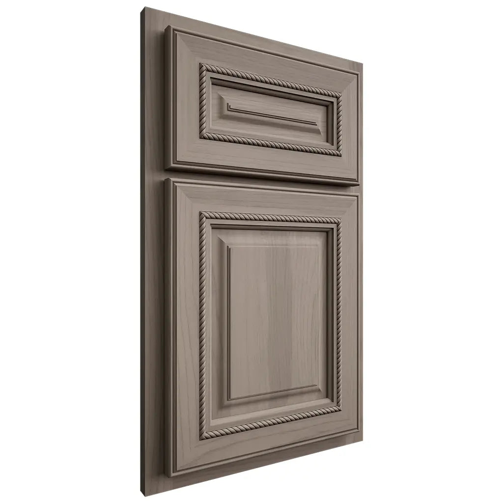 Shiloh Cabinetry Partial Overlay Manchester Hickory Plain Cut Sterling Door