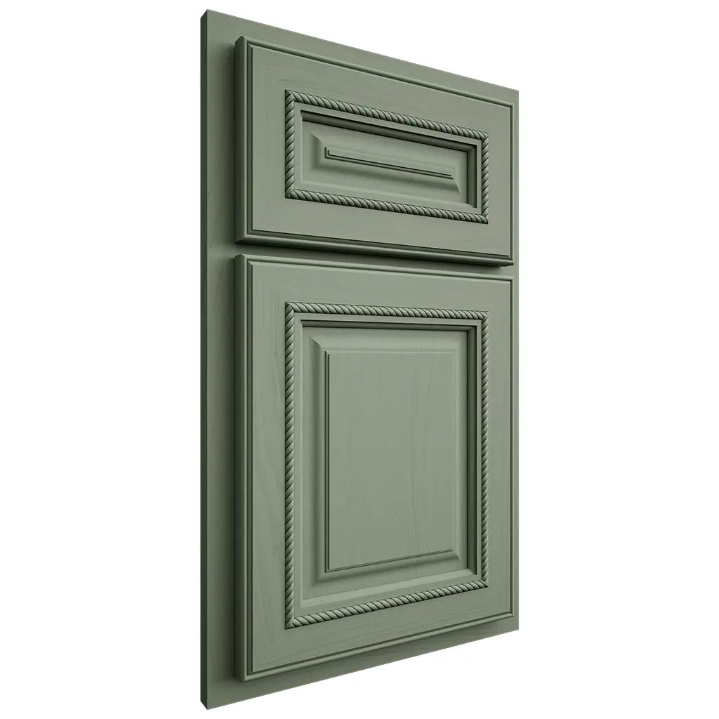 Shiloh Cabinetry Partial Overlay Manchester Poplar Plain Cut Moss Door