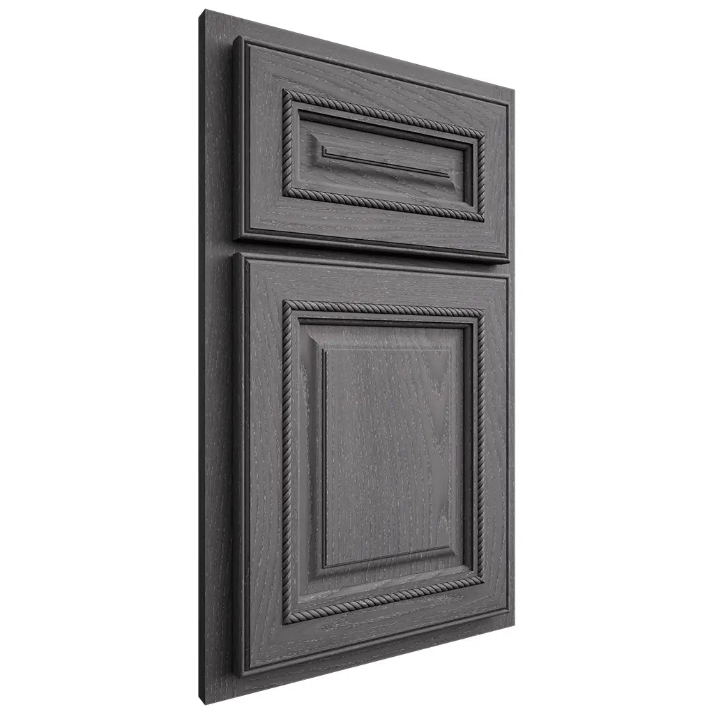 Shiloh Cabinetry Partial Overlay Manchester Red Oak Plain Cut Cadet Door