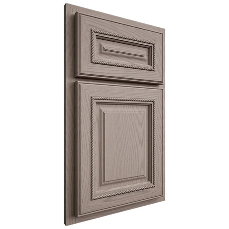 Shiloh Cabinetry Partial Overlay Manchester Red Oak Plain Cut Sterling Door
