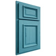 Shiloh Cabinetry Partial Overlay Montgomery Alder Plain Cut Aqua Door