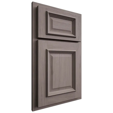 Shiloh Cabinetry Partial Overlay Montgomery Alder Plain Cut Stonehenge Door
