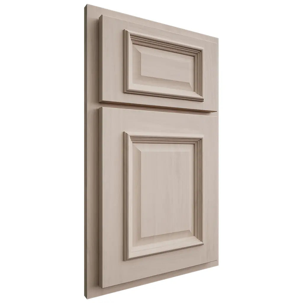 Shiloh Cabinetry Partial Overlay Montgomery Alder Plain Cut White Sands Door