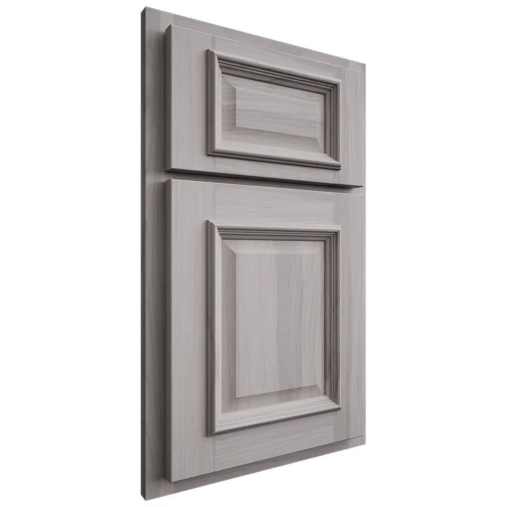 Shiloh Cabinetry Partial Overlay Montgomery Hickory Plain Cut Stratus Door