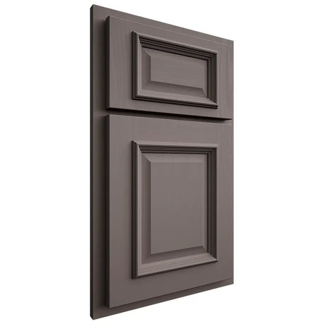 Shiloh Cabinetry Partial Overlay Montgomery Poplar Plain Cut Heatherstone Door