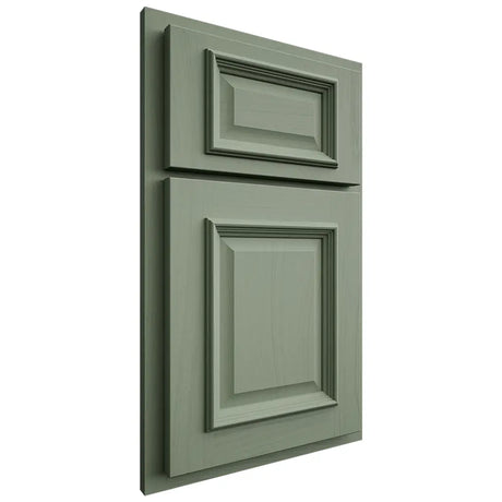 Shiloh Cabinetry Partial Overlay Montgomery Poplar Plain Cut Moss Door