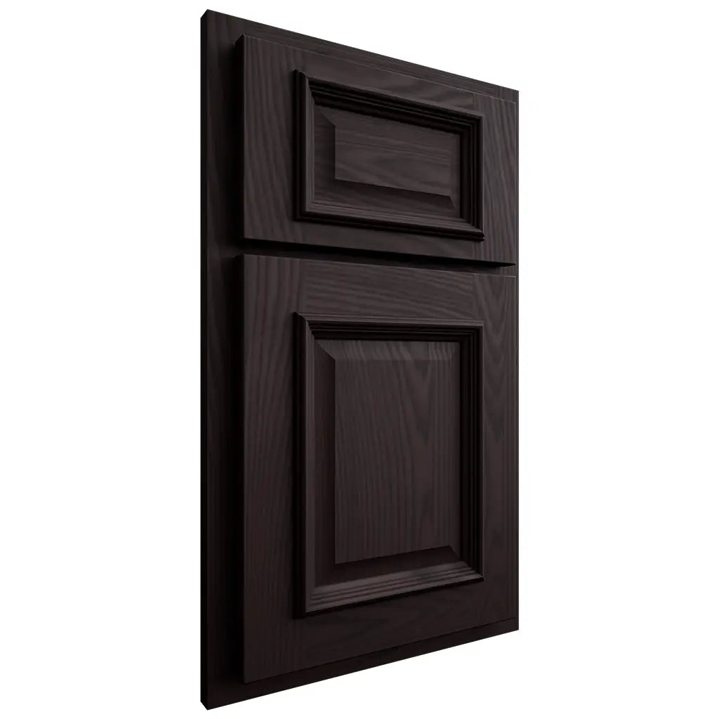 Shiloh Cabinetry Partial Overlay Montgomery Red Oak Plain Cut Espresso Door