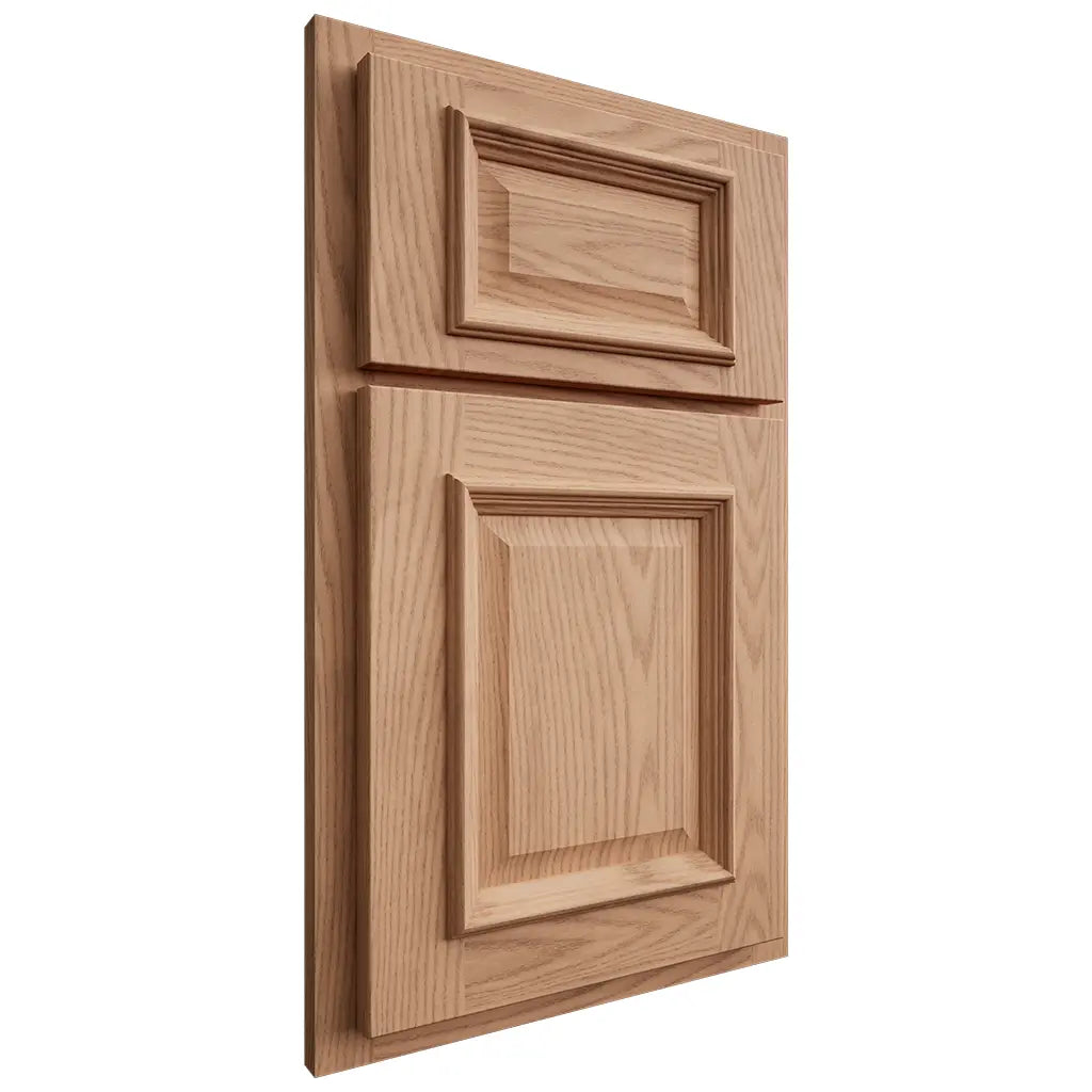 Shiloh Cabinetry Partial Overlay Montgomery Red Oak Plain Cut Natural Door