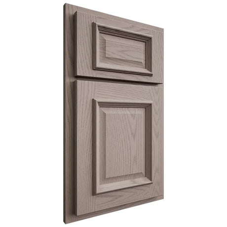 Shiloh Cabinetry Partial Overlay Montgomery Red Oak Plain Cut Sterling Door