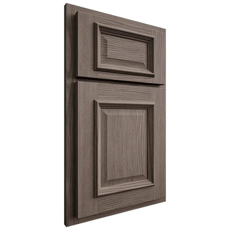 Shiloh Cabinetry Partial Overlay Montgomery White Oak Plain Cut Clay Door