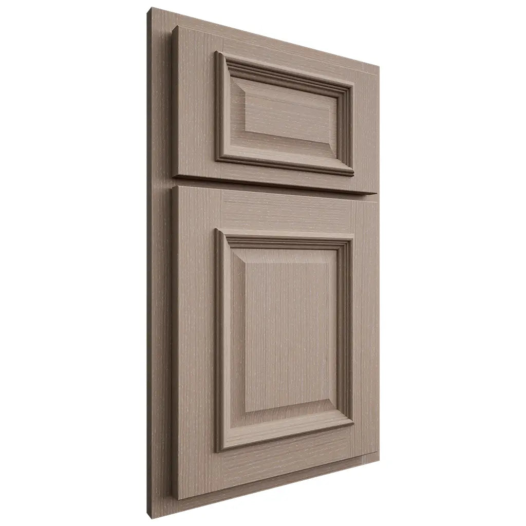 Shiloh Cabinetry Partial Overlay Montgomery White Oak Quarter Sawn Whitewash Door